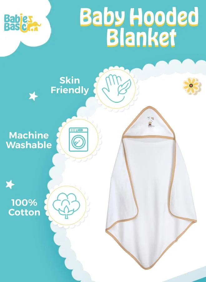 Babies Basic 100% Cotton Swaddle Receiving Blanket for New Born, 75x75cm